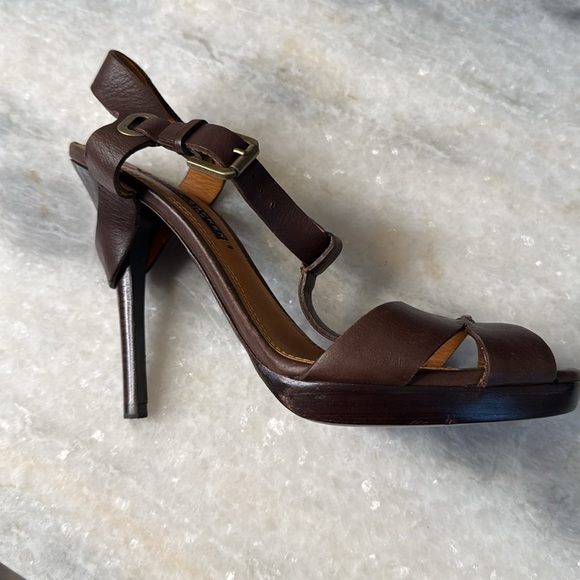 Vintage Ralph Lauren Purple Label Leather T-Strap Heel - 38.5 - Picture 4 of 7